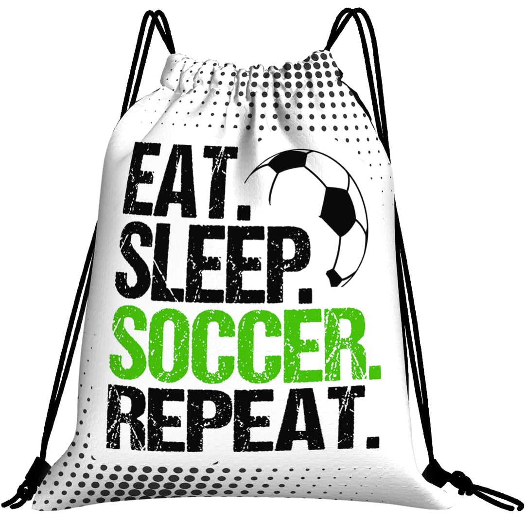 Soccer Drawstring Backpack Gym String Bag Water Resistant Drawstring Sackpack Sport For Womens Mens