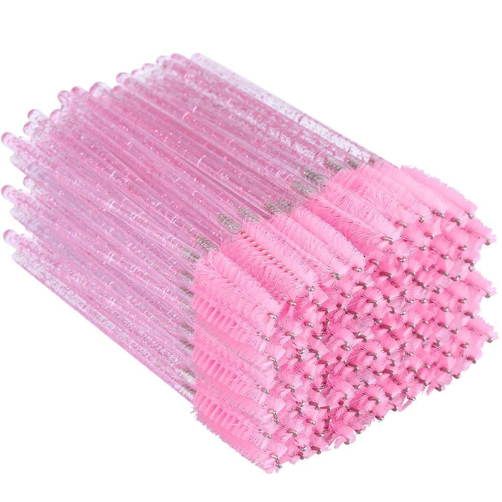 G2Plus 500Pcs Crystal Eyelash Mascara Brushes Wands Applicator Makeup Kits Mascara Wands Lash Spoolies For Eyelash Extensions An