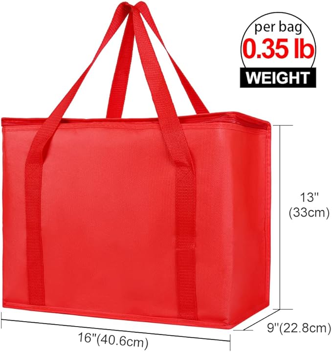 Insulated Reusable Grocery Shopping Bags, 4 Packs