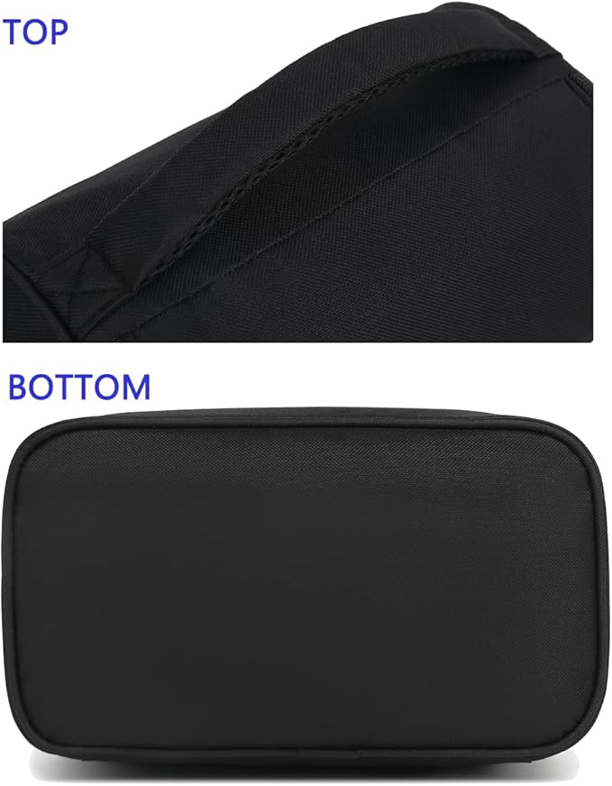 FlowFly Double Decker Cooler Insulated Lunch Bag Large Tote for Boys, Girls, Men, Women, With Adjustable Strap,Black