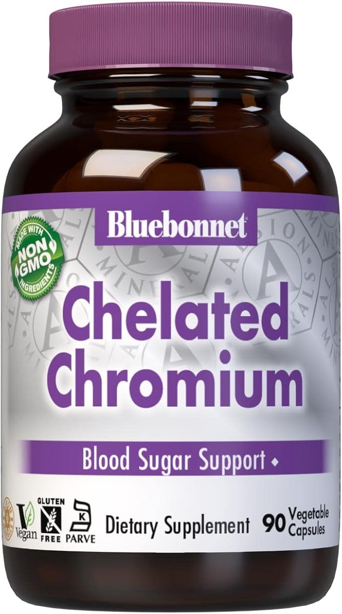 BlueBonnet Albion Yeast-Free Chelated Chromium Vegetarian Capsules, 200 mcg, 90 Count