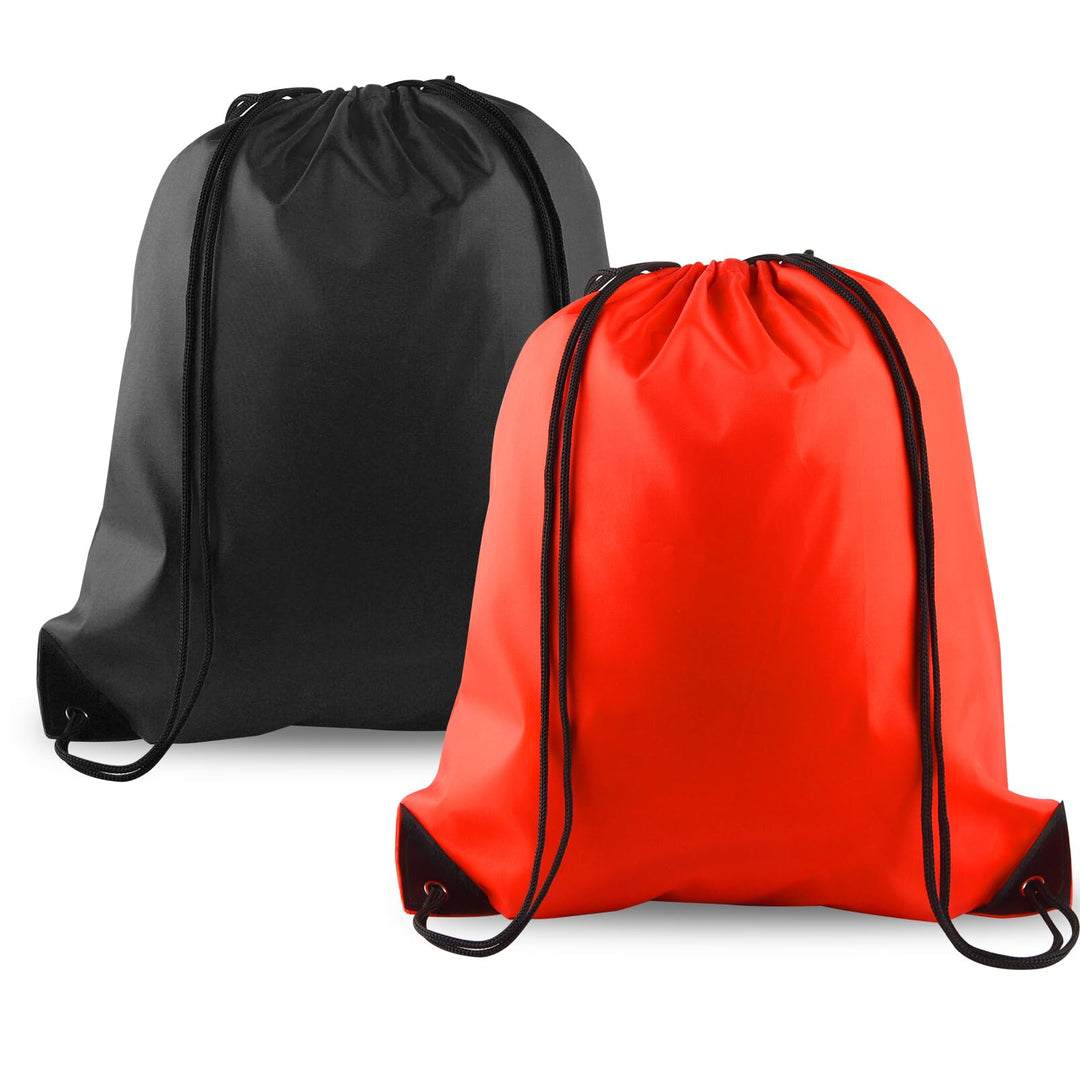 KUUQA 2 Pcs Drawstring Backpack Bags Bulk Sports Cinch Sack String Backpack Storage Bags for Gym Traveling(Black, Red)