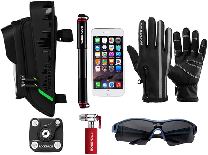ROCKBROS Bike Phone Mount - Waterproof Front Frame Bag for Bicycle, Compatible with iPhone 11 XS Max XR under 6.5