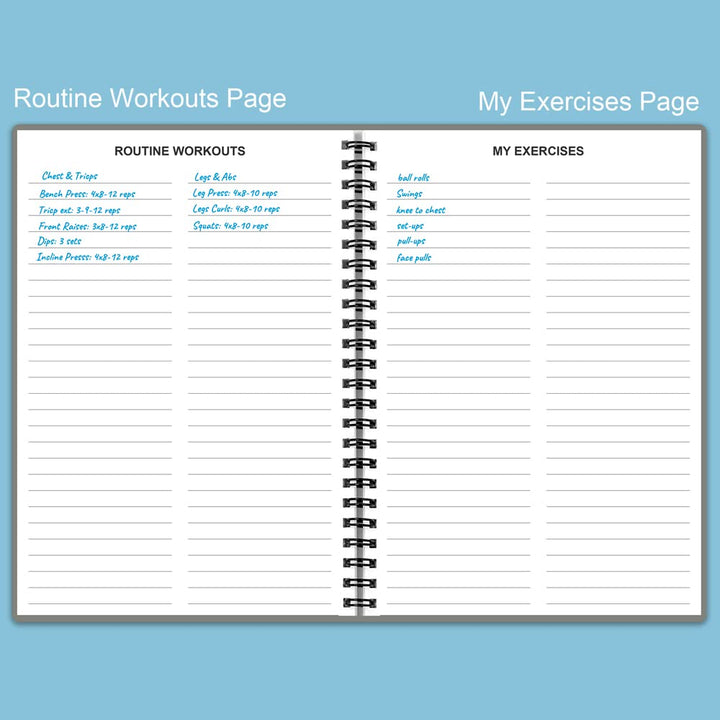Fitness Planner for Women & Men - A5 Workout Log Book/Exercise Workout Log to Track Weight Loss, GYM, Bodybuilding Progress - Daily Health & Wellness Workout Journals, 5.8X8.25 In Workout Book
