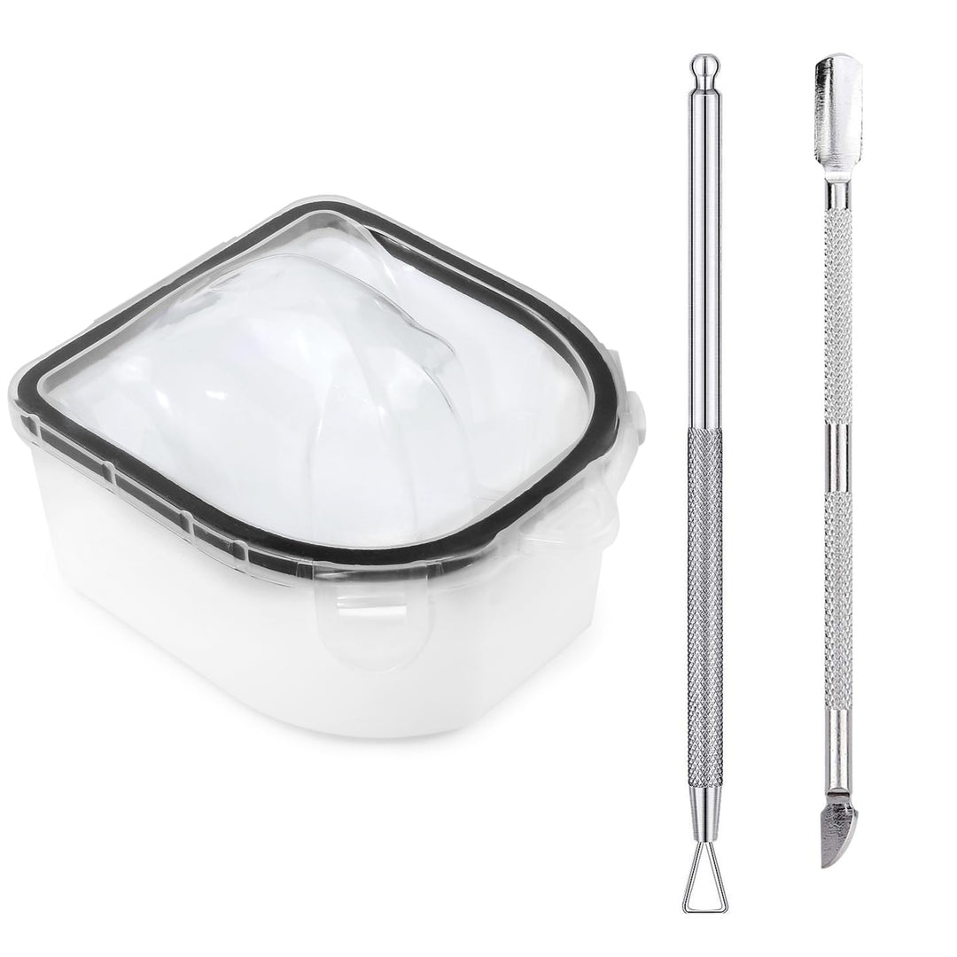 Nail Soaking Bowl, Soak Off Gel Polish Dip Powder Remover Hand Acetone Nail Soak Off Bowl Manicure Bowl With Triangle Cuticle Pe