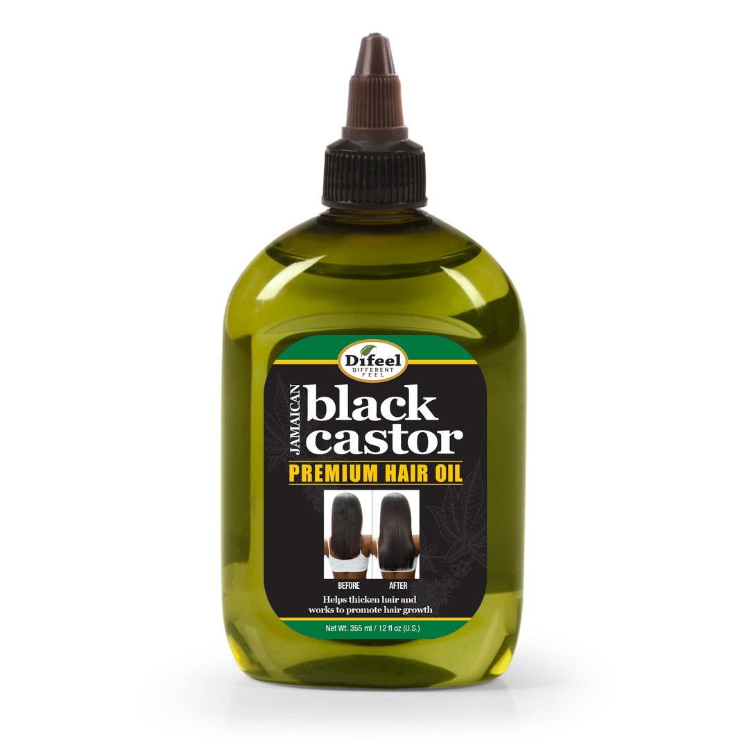 Difeel Premium Jamaican Black Castor Hair Oil - Large 12 Oz. - Jamaican Black Castor Oil For Hair Growth