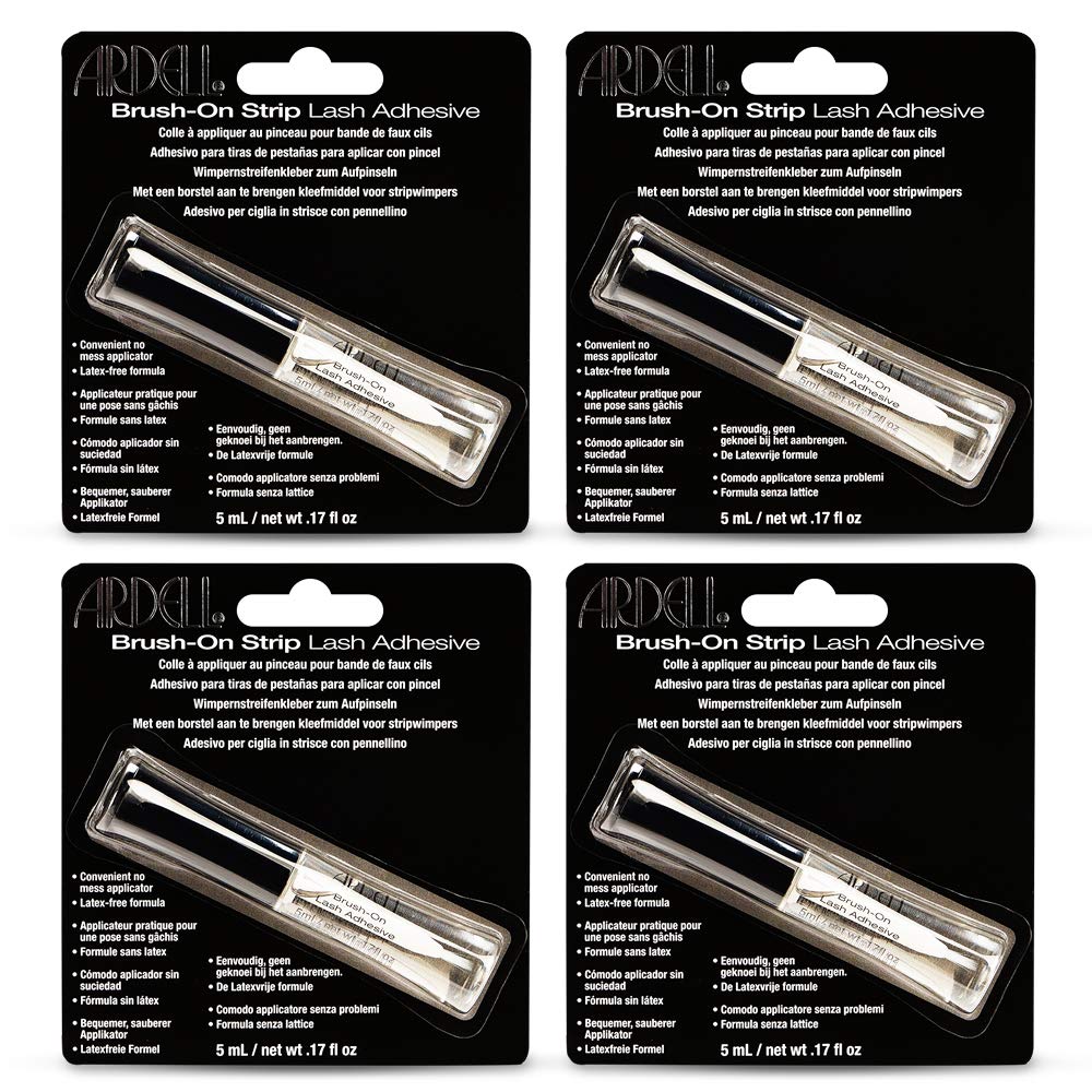 Ardell Brush On Striplash Adhesive, Clear, 5Ml X 4 Pack