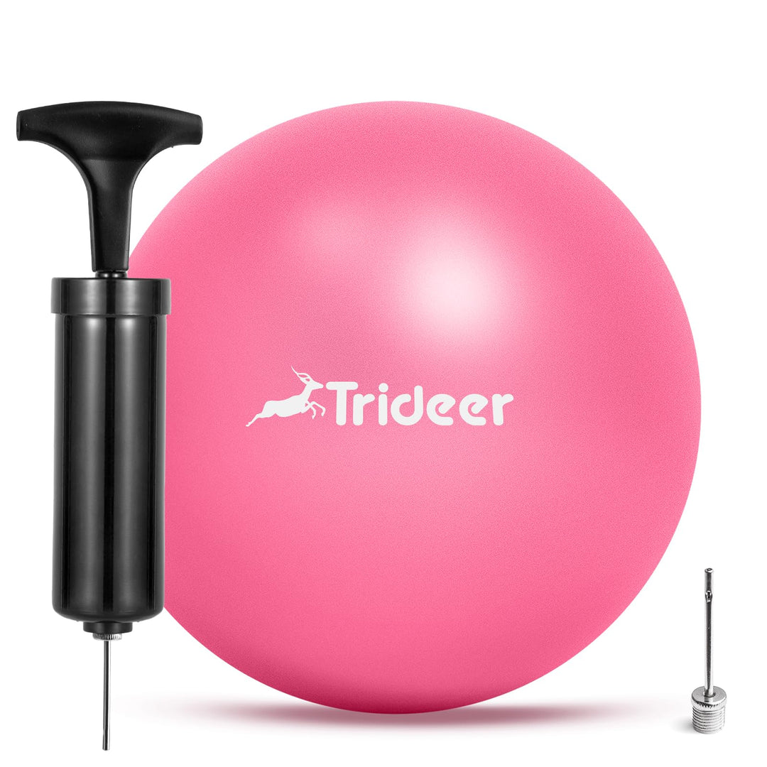 Trideer Pilates Ball 7-8 inch with Pump, Small Pilates Ball, Core Ball, Therapy Ball, Small Exercise Ball for Between Knees, Mini Yoga Ball for Yoga, Barre, Physical Therapy, AB, Core Strength