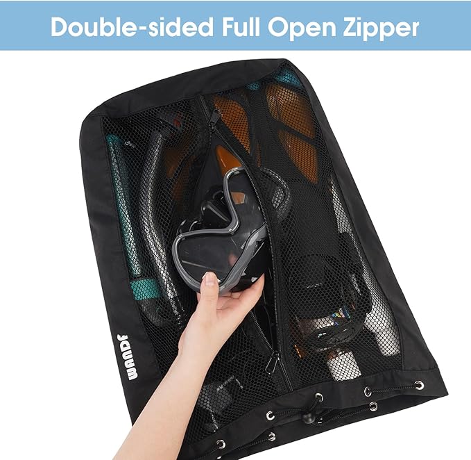 WANDF Swim Bag Mesh Drawstring Backpack Beach Backpack for Swimming, Gym, and Workout Gear