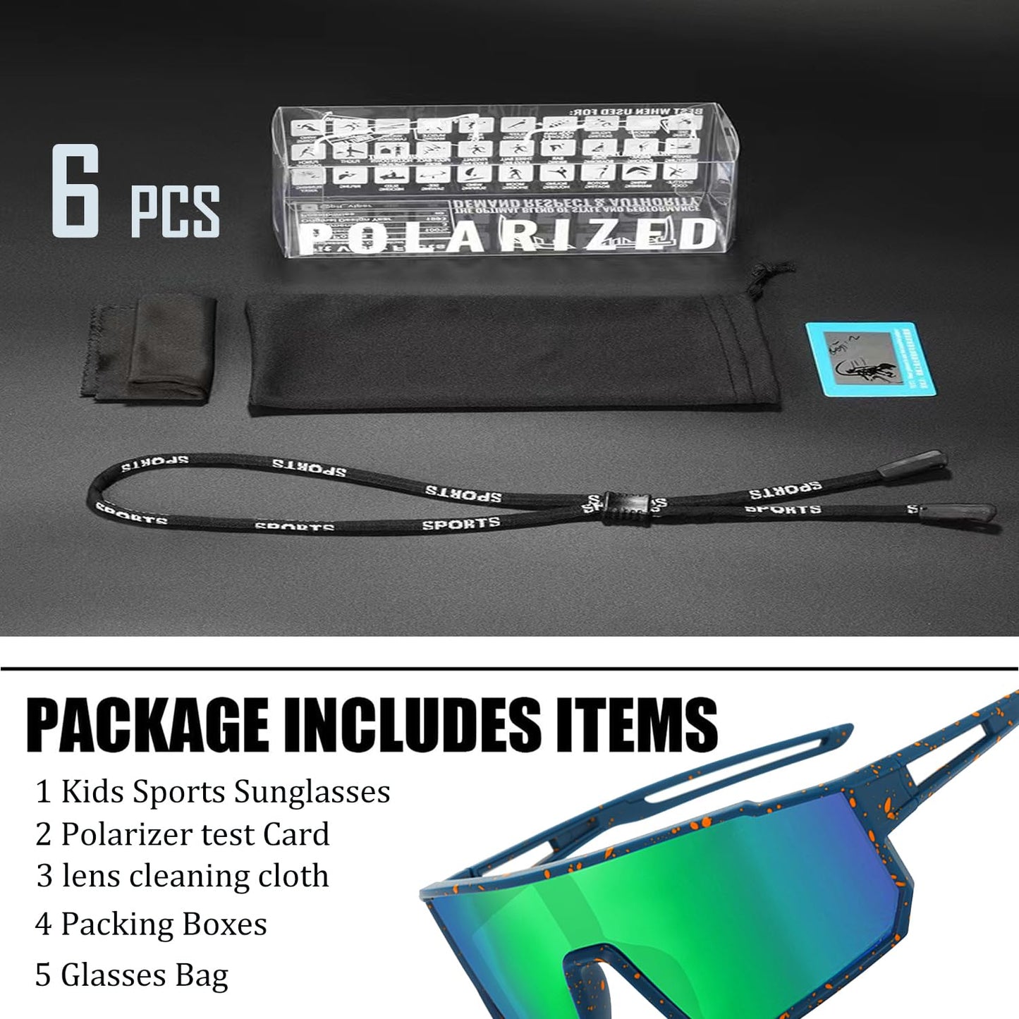 Youth Baseball Sunglasses For Boys Girls,UV400 Kids Sports Sunglasses,Cycling glasse Running Golf