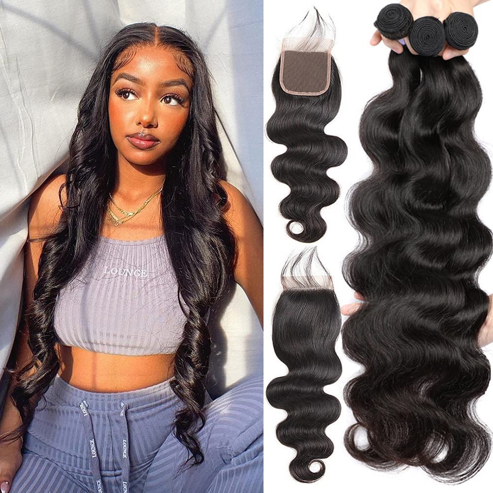 Body Wave Bundles With Closure (12 14 16+10
