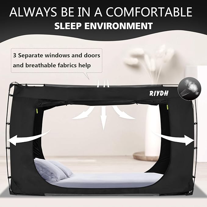 Bed Tent Bed Canopy BunkTwin Size Tents for Adult and Kids- Original Design Portable Dream Tent Indoor Sleeping Tents 80% Blackout with 3 Doors Breathable Big Space Tents