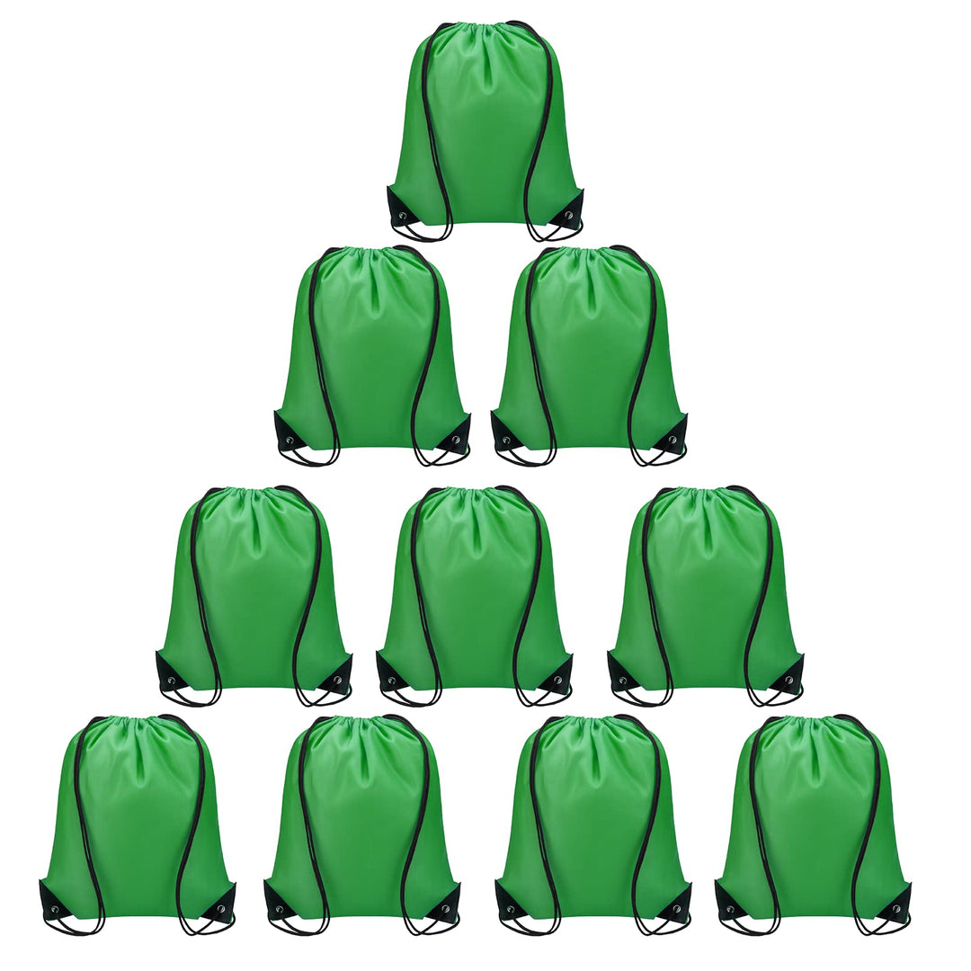 Vorspack Drawstring Backpacks Bulk 10 Pieces String Bags Customized Bags for Party Gym Sport Trip - Green