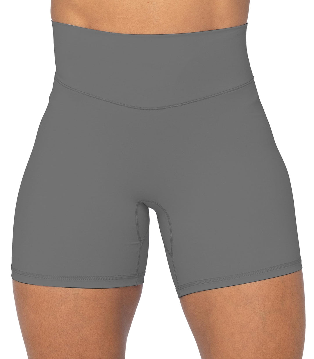 Sunzel Women's Biker Shorts in High Waist Tummy Control with No Front Seam 5" Charcoal Gray Medium