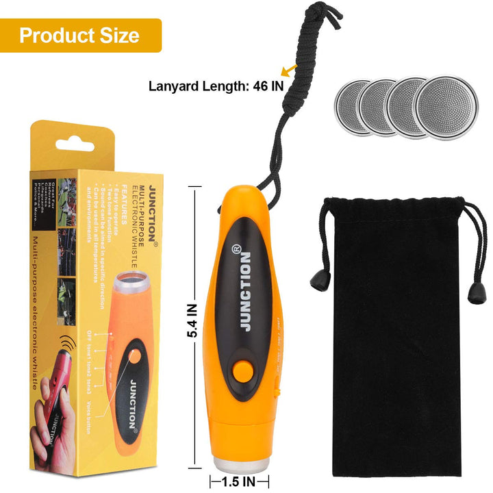 Electronic Whistle, Battery Operated Whistle Adjustable 3 Different Loud Whistle Sounds with Lanyard Handheld Electronic Whistles for Referees Volleyball Coaches Teacher, Soccer Sports Whistle-Yellow