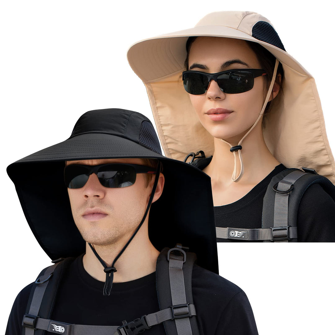 Sun Hat for Men Women with Neck Flap,UPF 50+ UV Protective Hiking Fishing Hats,Wide Brim Sun Hat for Women&Men …