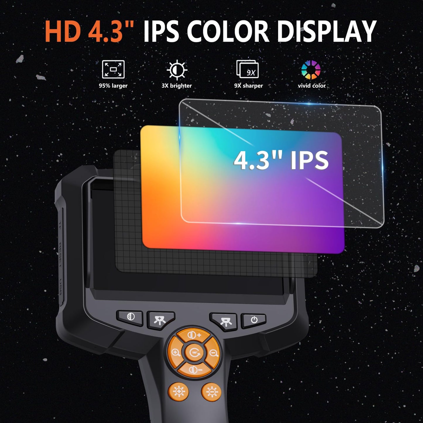 16.5ft Flexible Endoscope Camera, Gadgets for Men (4.3”)