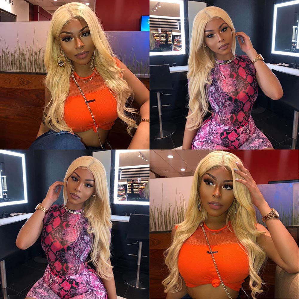 613 Honey Blonde Bundles With Closure 12A Body Wave Human Hair Blonde Bundles With Lace Closure 100% Virgin Hair 4 4 Lace Closu