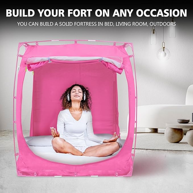 Bed Tent Bed Canopy Full Size Tents for Adult and Kids- Original Design Portable Dream Tent Indoor Sleeping 80% Blackout with 3 Doors Breathable Big Space Tents