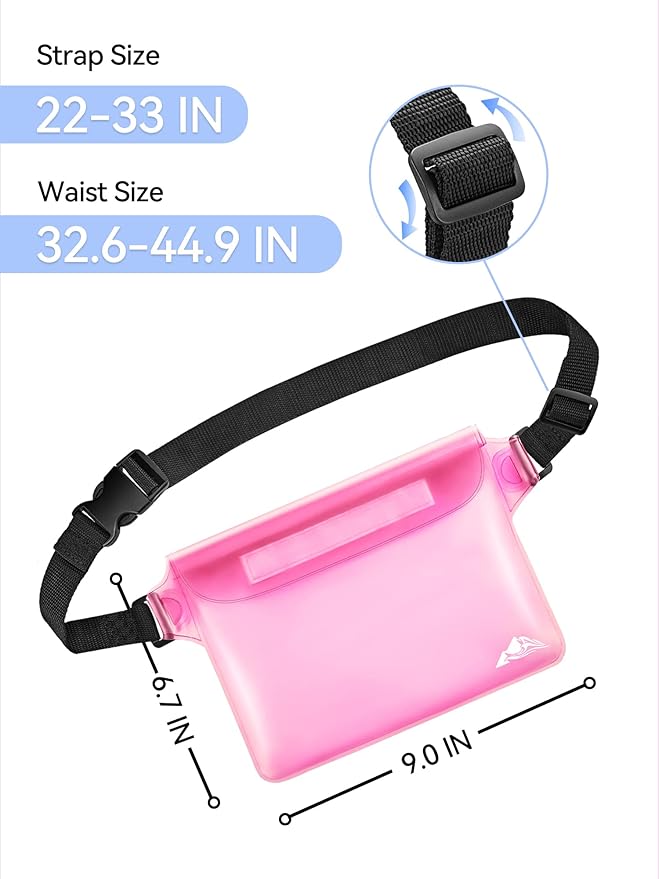 HEETA Waterproof Fanny Pack, Waterproof Pouch Dry Bag 2/3/4 Pack for Phone, Adjustable Waist Strap and Screen Touch Sensitive for Swimming Kayaking Boating Beach Fishing Diving Surfing Accessories