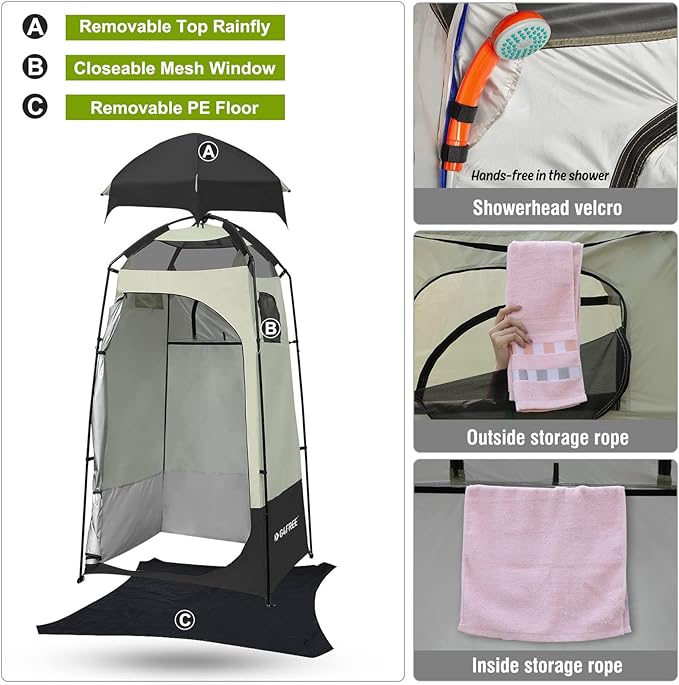 G4Free Camping Shower Tent Privacy Tent Dressing Changing Room Portable Toilet Rain Shelter for Beach with Carry Bag