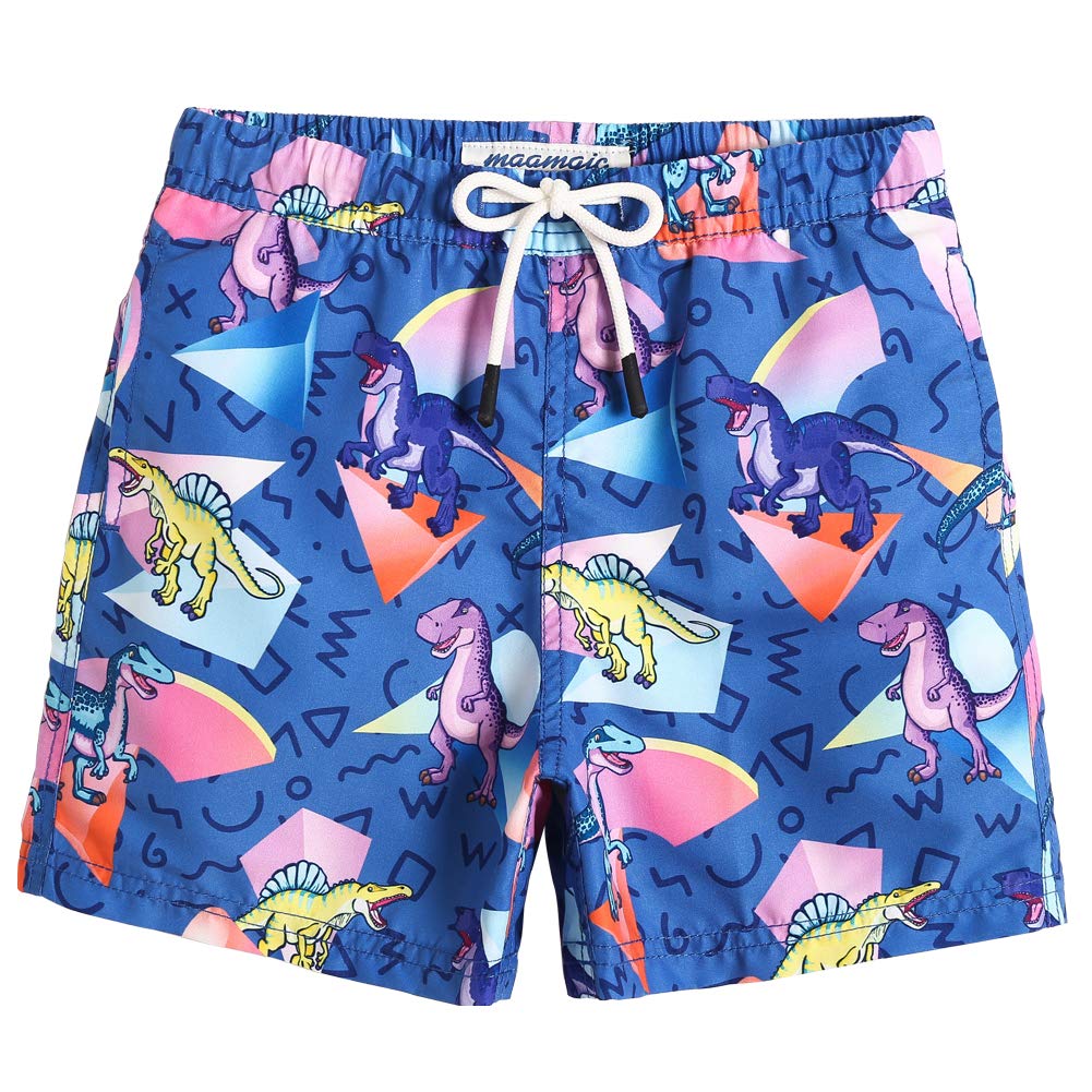 maamgic Boys Swim Trunks Toddler Swim Shorts Little Boys Bathing Suit Swimsuit Toddler Boy Swimwear,Dinosaur-blue,2 T
