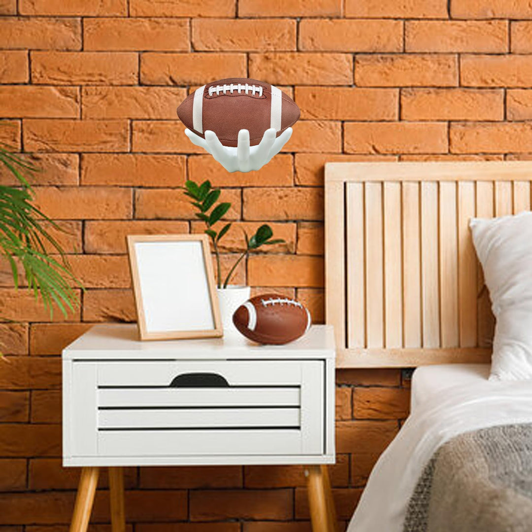 BOAMAU Hand Shaped Basketball Holder Wall Mount Gifts Basketball Room Decor Accessories Art Ball Decor Stand for Basketball, Football, Soccer, Volleyball(white)