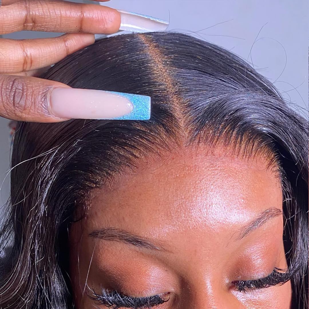 Beeos 5X5 Skinlike Real Hd Lace Closure Piece, 0.10Mm Ultra-Thin Melted Invisible Human Hair Closure Only Pre Plucked Natural Bl