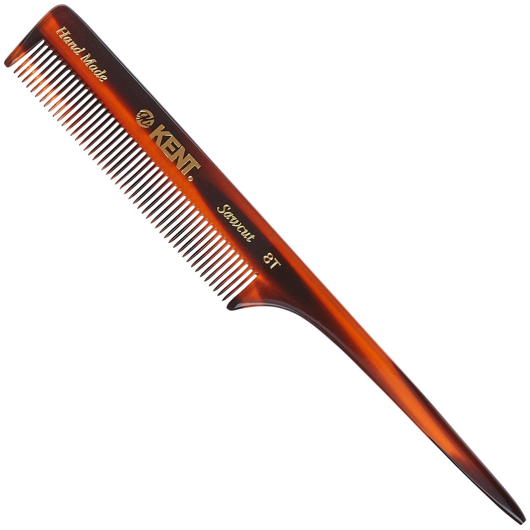 Kent 8T Rat Tail Combs Teasing Comb For Hair Styling And Sectioning, Handmade Fine Tooth Comb Parting Combs For Braiding Hair An