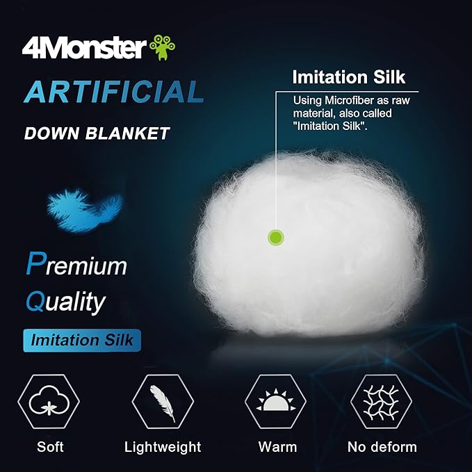 4Monster Double Puffy Camping Blanket - Extra Puffy Outdoor Blanket, Portable, Lightweight and Warm,Insulated Camping Quilt for Outdoors, Travel, Stadium, Festivals, Beach, Hammock