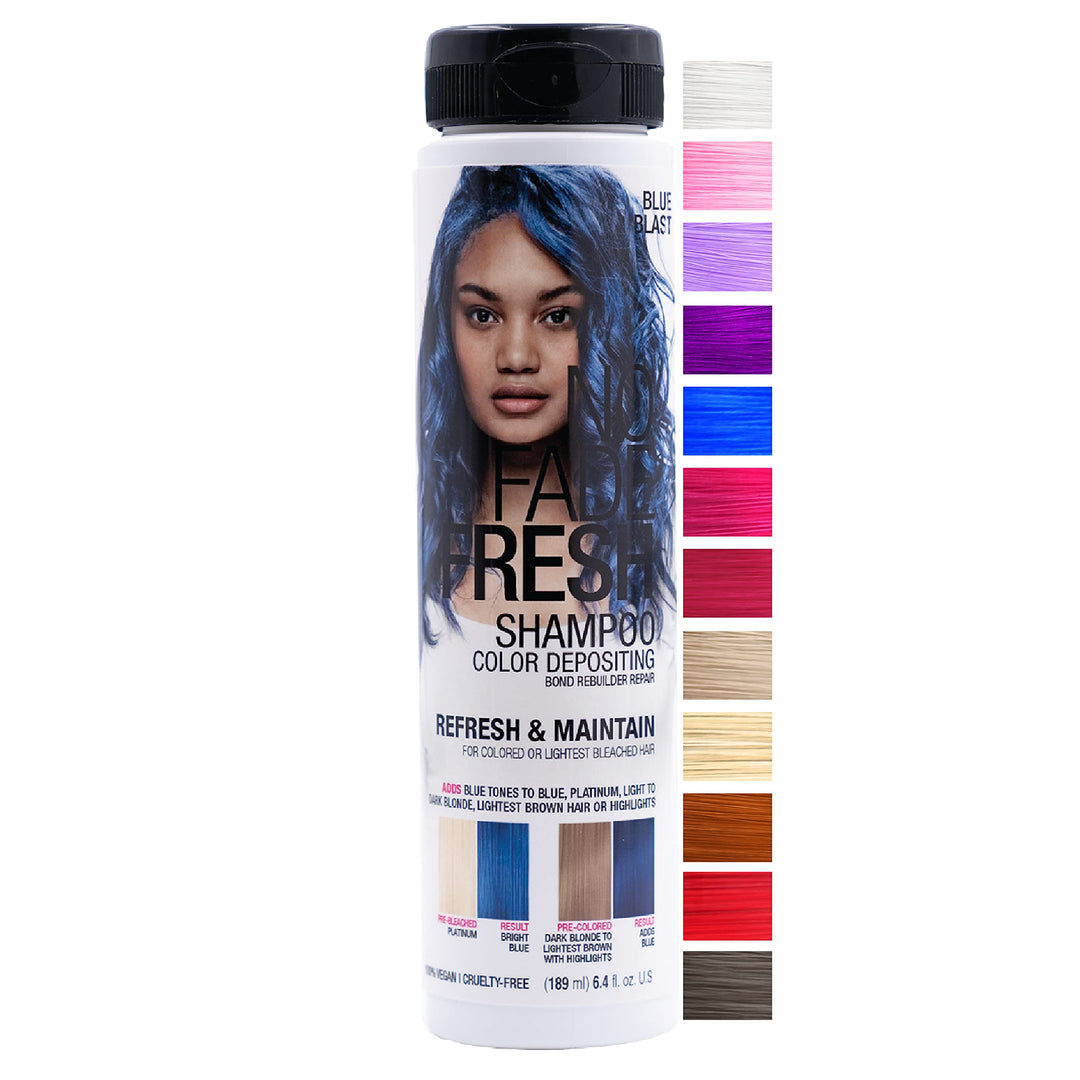 Blue Color Depositing Shampoo - Semi Permanent Hair Color With Bondheal Bond Rebuilder - Blue Hair Dye 6.4 Oz