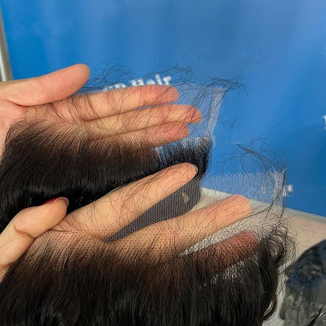 Beeos Skinlike Real Hd Lace Closure Piece, 4X4 Body Wave Pre-Plucked 0.10Mm Ultra-Thin Invisible Human Hair Closure Natural Blac