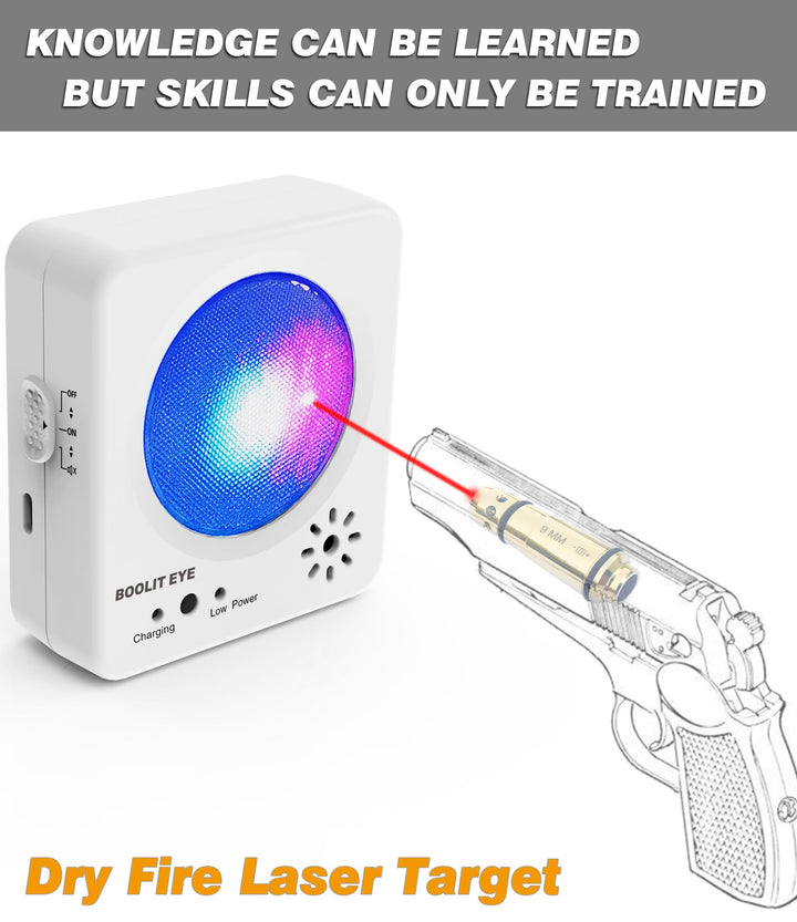 BOOLIT EYE Laser Training Target, Dry Fire Target Safely Dry Fire Practice Steel Plate Sound and Immediate Flash Feedback