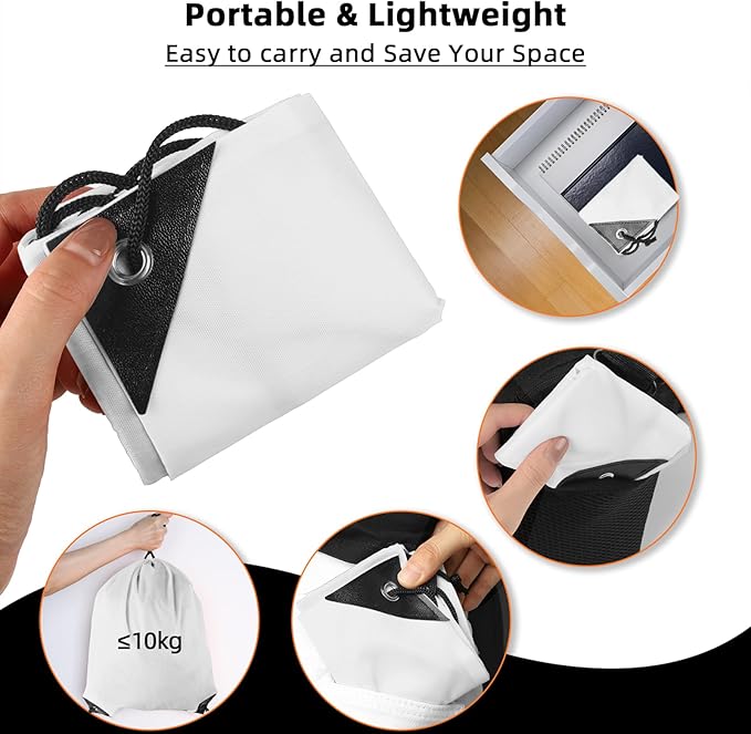 GoodToU Drawstring Bags - Nylon Gym & Travel Drawstring Backpack (White, 80Pcs)