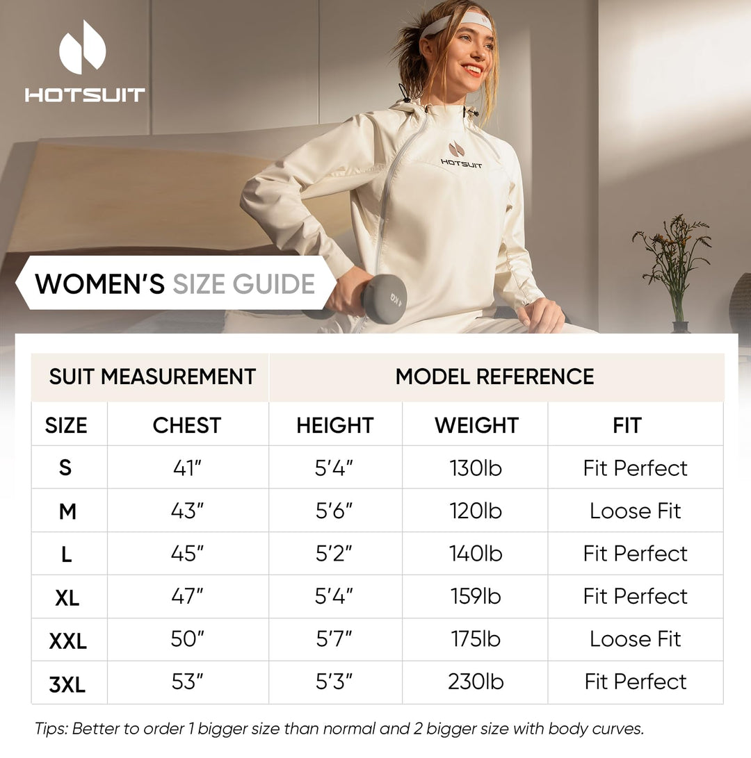 HOTSUIT Technical Anti Rip Sauna Jacket for Women Sweat Jacket for Weight loss With Workout White,S