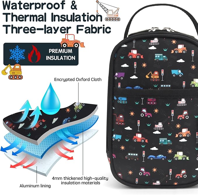 Yelocota Small Cooler Bag- Snack Bag- Insulated Lunch Bag for Kids- Lunch Thermal Bags- Exact Designed for Insulated Food Jar below 27oz-Lunch Tote Bag for Child,Men,Women