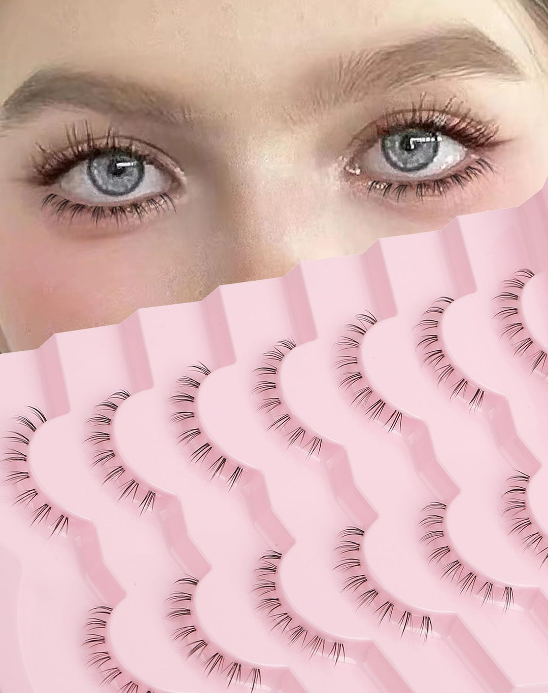 Bottom Lashes Clear Band Wispy Lashes Short C Curl Lower Lashes Natural Under Lashes Pack Jiocolor Cute Anime Bottom Eyelashes 7