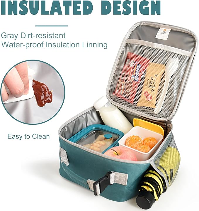 Lunch Box Kids,Premium Insulated Lunch Bag for Girls Boys,Soft Bag Mini Cooler Back to School Thermal Reusable Lunch Bag for Work School Picnic (Green)