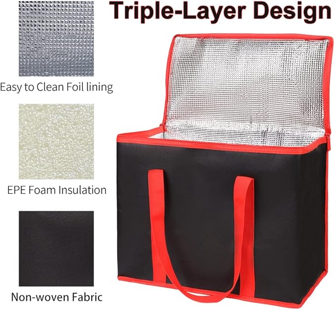 Insulated Reusable Grocery Shopping Bags, 4 Packs