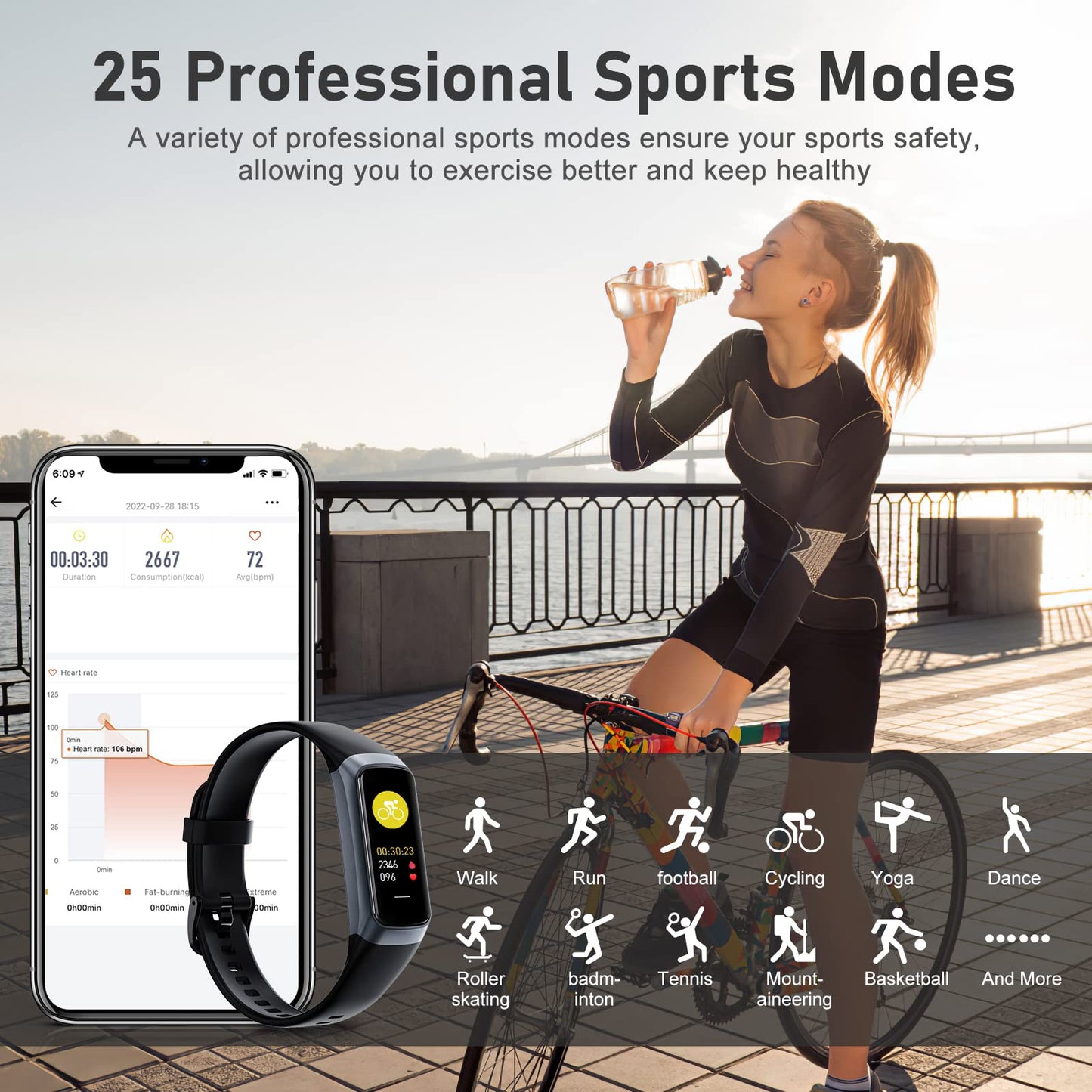 Fitness Tracker with Step Counter/Calories/Stopwatch, Activity Tracker, Health Tracker with Heart Rate Monitor, Sleep Tracker,1.10''AMOLED Touch Color Screen, Pedometer Watch for Women Men Kids