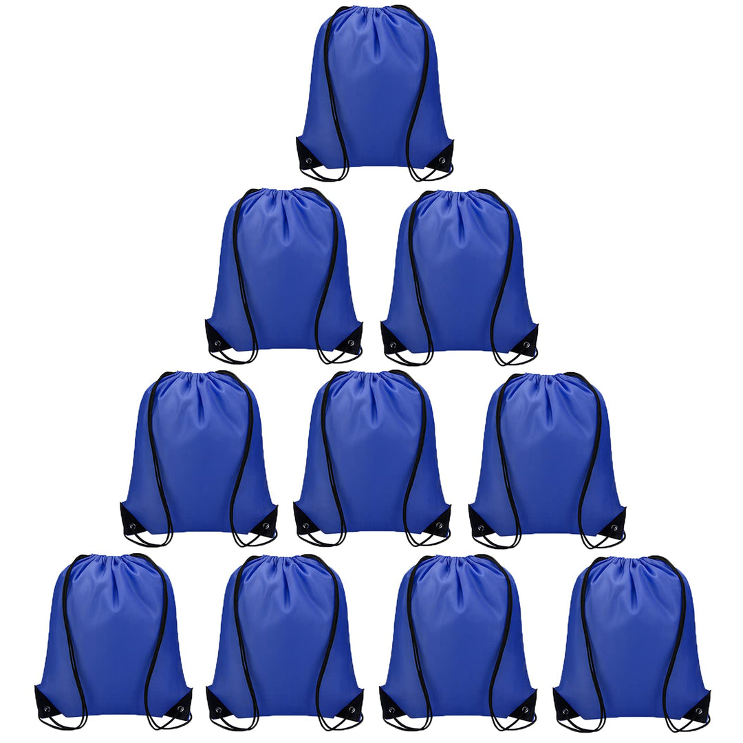 Vorspack Drawstring Backpacks Bulk 10 Pieces String Bags Customized Bags for Party Gym Sport Trip - Blue