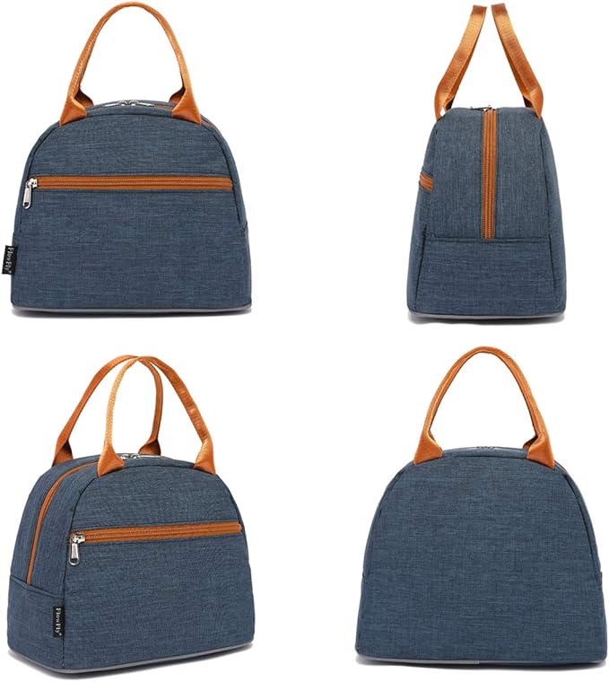 FlowFly Insulated Lunch Cooler Bag - Tote Bag Organizer for Women/Men, Navy