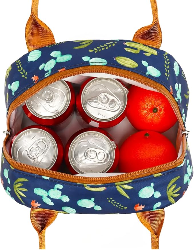 FlowFly Insulated Lunch Bag, Lunch Cooler Tote Organizer, Holder for Women/Men,Cactus