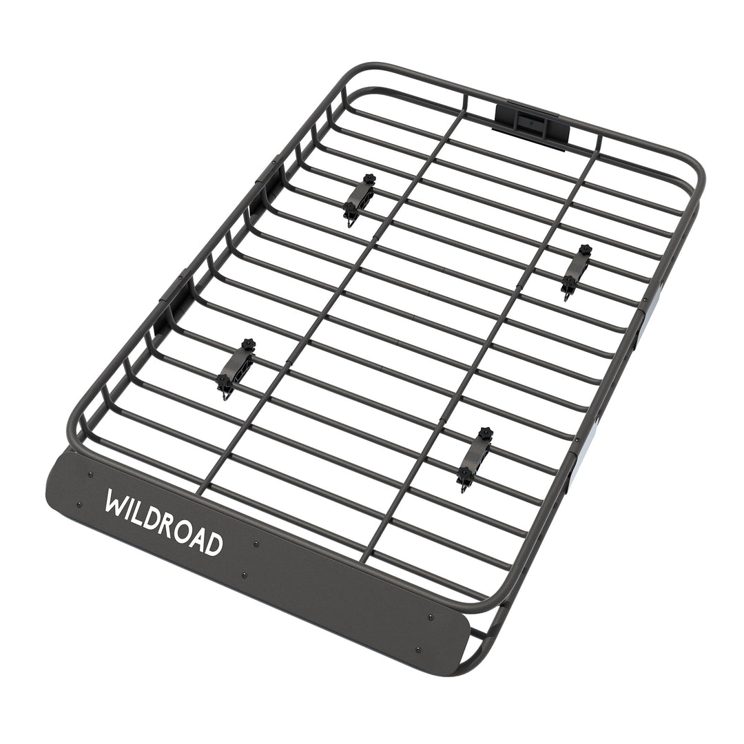 WILDROAD Roof Rack Cargo Basket, Upgraded 4” Fence Car Roof Basket with Extension, 64"x 39"x 4" Universal Car Top Luggage Holder Carrier Basket Fits for SUV Truck Cars