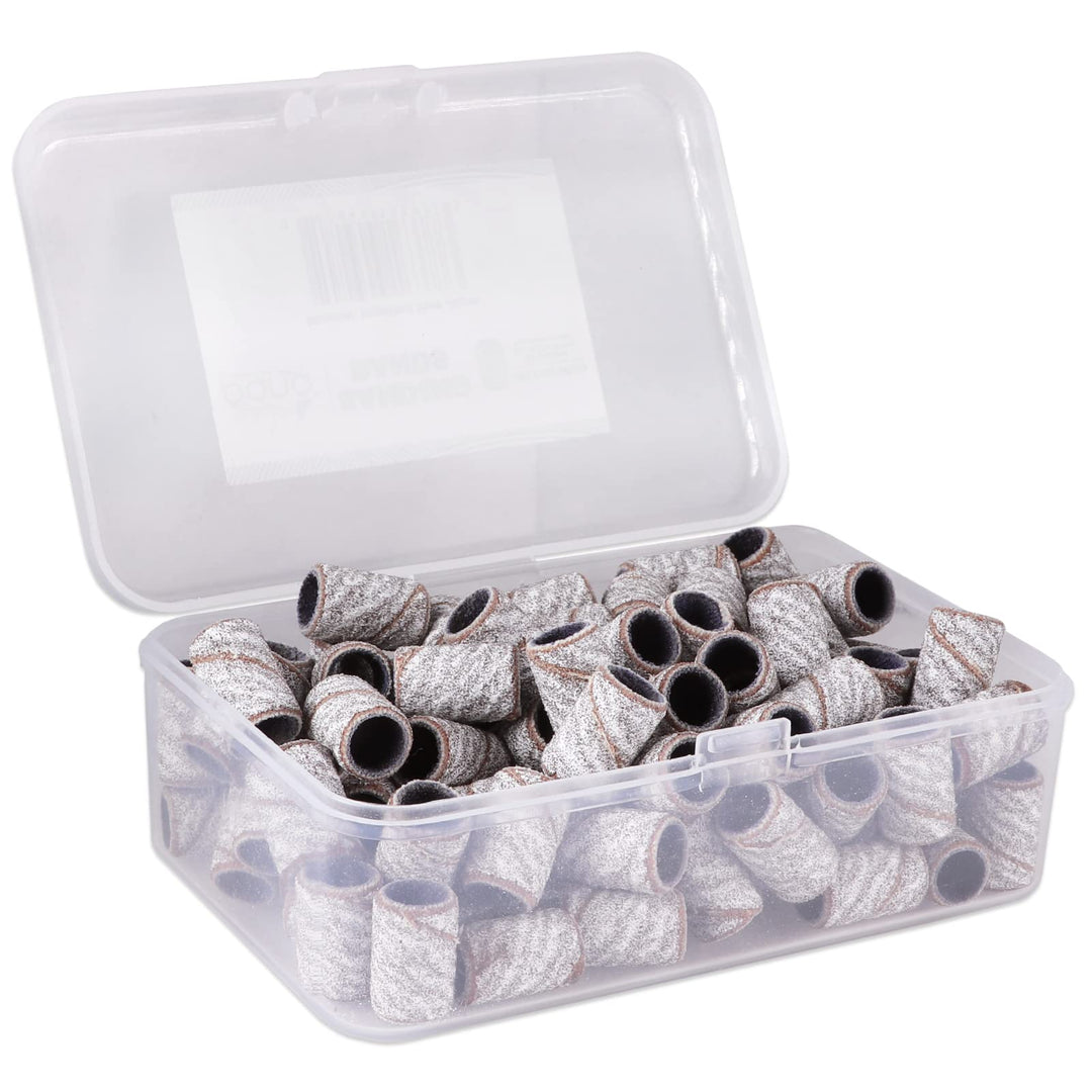 PANA 100 Pieces Large Nail Sanding Bands Professional Nail Manicure Great Fit for Nail Drill Bits for Acrylic Nails (100 Grit, Zebra)