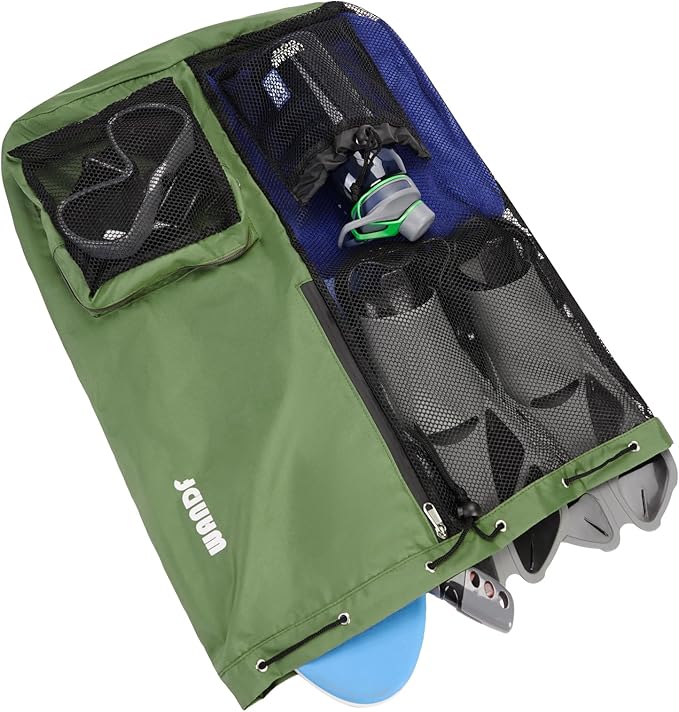 WANDF Swim Bag Mesh Drawstring Backpack with Wet Pocket for Swimming, Gym, and Workout Gear