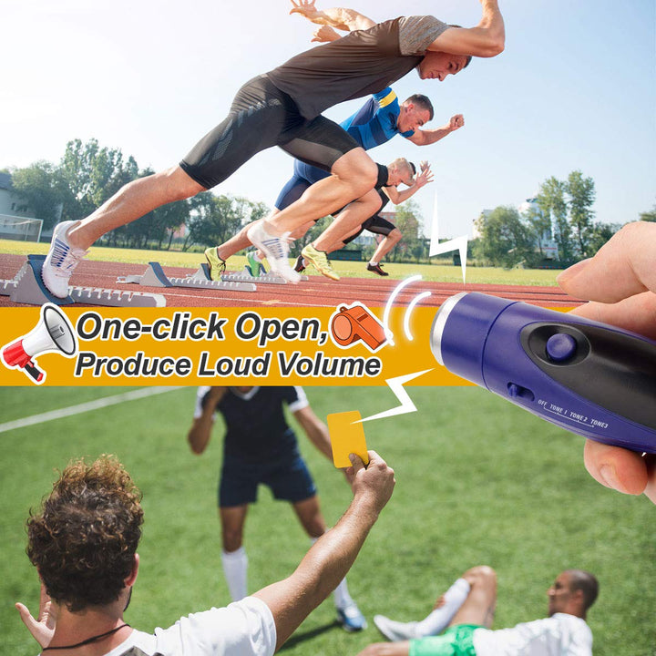 Electronic Whistle, Battery Operated Whistle Adjustable 3 Different Loud Whistle Sounds with Lanyard Handheld Electronic Whistles for Referees Volleyball Coaches Teacher, Soccer Sports Whistle-Blue