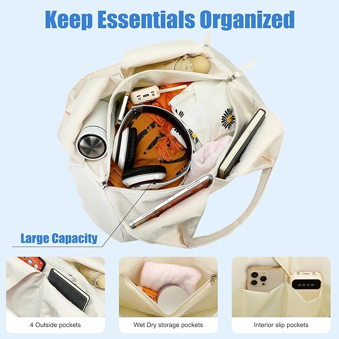 forestfish Yoga Gym Bag for Women with Shoes Compartment & Wet Dry Storage Pockets Lightweight Duffel Bag