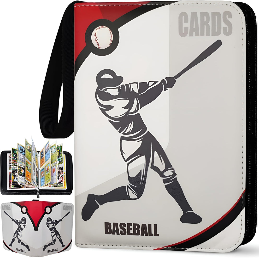 Baseball Card Binder 440 Pockets - Collectible Trading Card Holder Book, 4-Pocket Collector Album Case, 3 Ring Sports Cards Organizer - Compatible with Topps Collection, 55 Removable Sleeves Protector