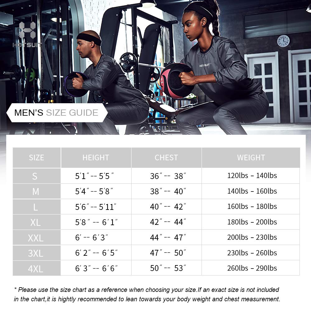 HOTSUIT Men Sauna Suit Sweat Suits Durable Gym Exercise Workout Jacket, Black, S